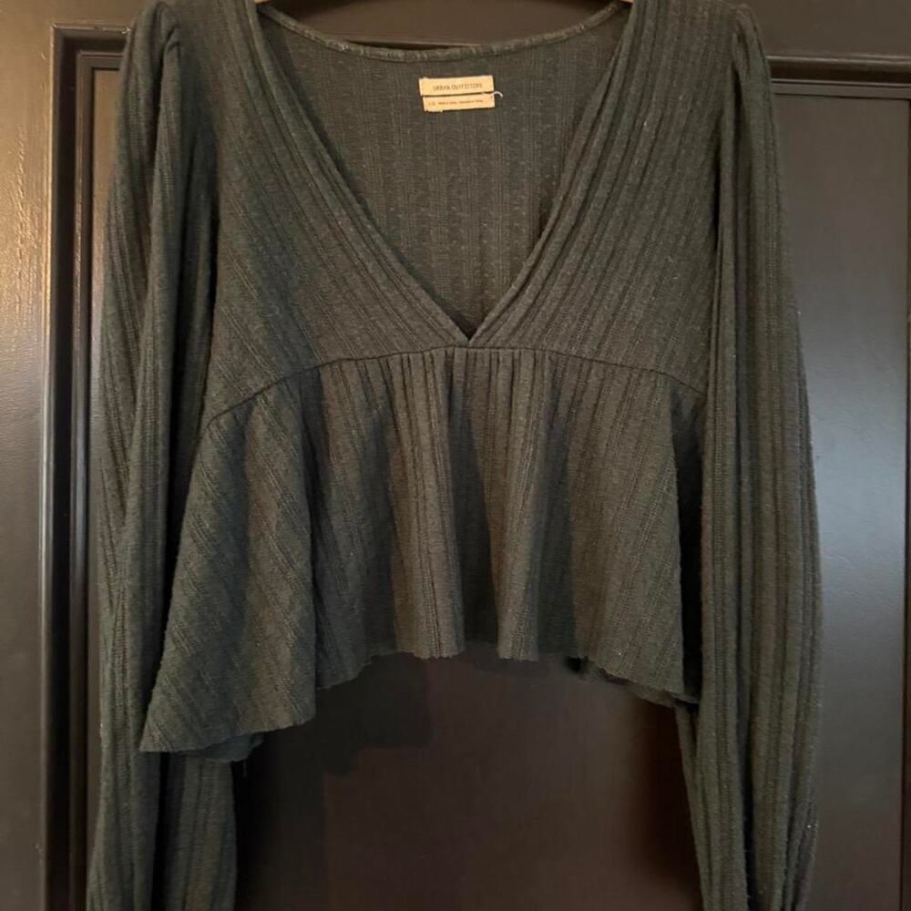 Urban outfitters black ribbed babydoll